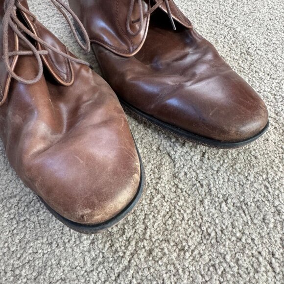 Florsheim Chukka Boots Mens Leather 12 E Brown Lace Up Leather Uppers Soles Lini - Picture 3 of 7